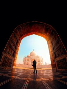 History of taj mahal : tourists spot of india. However this is a symbolic image