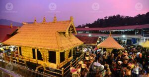 A picture of sabarimal temple. However, it is one of the famous temples in south india.