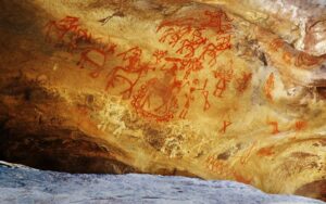 Bhimbetka- Indian Painting. Also called Bhimbetka rock painting.