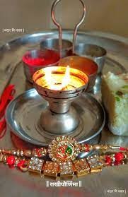 Another beautifully decorated rakhi thali.