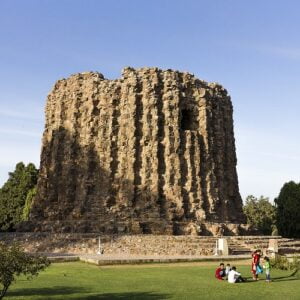 Image of alai minar. However, this is an incomplete structure.