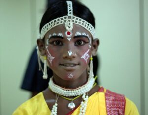 make up look in Gotipua Dance. In fact, makeup done on boys.