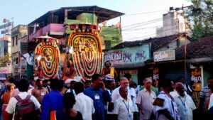 Image of procession of temple car.