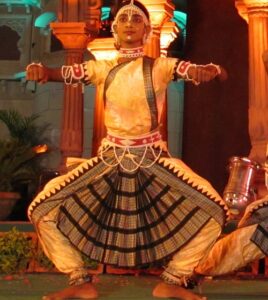 Another portrait of gotipua dancers with traditional costume.