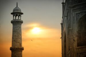 minaret of taj mahal.
