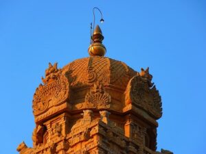 Another view of top of the vimana.