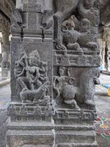 Pillar architecture of the temple.